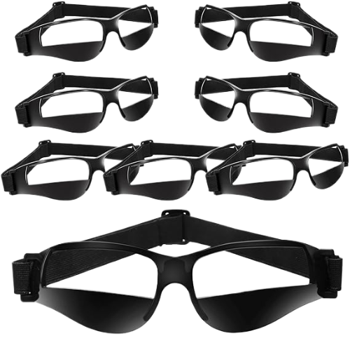 Weewooday 8 Pack Basketball Dribbling Goggles Adjustable Sport Training Glasses Black Dribble Goggles for Basketball Training Equipment for Men