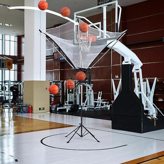 Basketball Rebounder with Rotating Track，Basketball Shot Trainer Rebounder with Net Return Systemfor Efficient Training, Suitable for Indoor & Outdoor Use, Easy Assembly & Convenient Storage