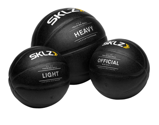 SKLZ Weighted Training Basketball, 29.5" - 3-lb Heavy Training Ball, 29.5" 3-ounce Light Training Ball - Black, Quality Faux Leather Construction - Durable & Wear-and-Tear Resistant Dribbling Trainer for Indoor or Outdoor Use